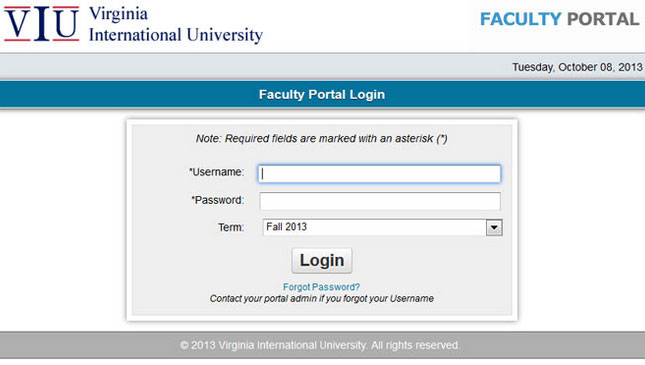 Faculty Portal Login