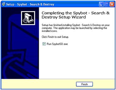 Spybot Setup - Completing Setup Wizard